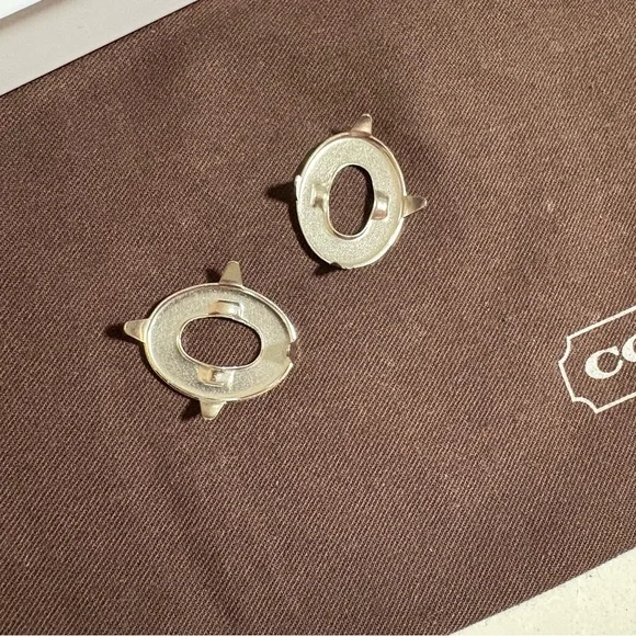 2 pieces NICKEL Vintage Coach Turnlock Faces Replacement Parts Hardware - Picture 4 of 10